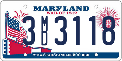 MD license plate 3MD3118