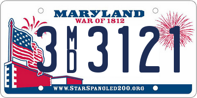 MD license plate 3MD3121