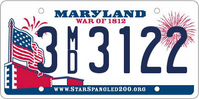 MD license plate 3MD3122