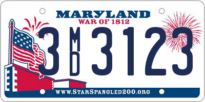 MD license plate 3MD3123