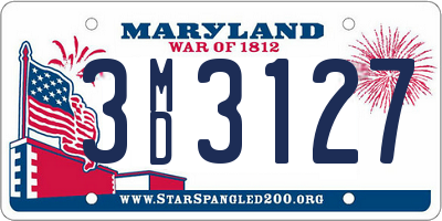 MD license plate 3MD3127