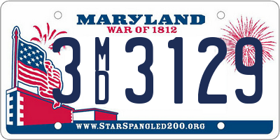 MD license plate 3MD3129