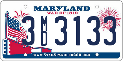 MD license plate 3MD3133