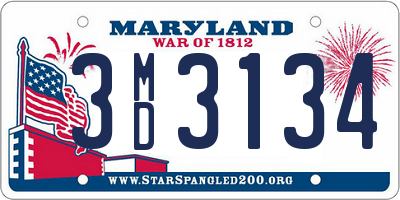 MD license plate 3MD3134