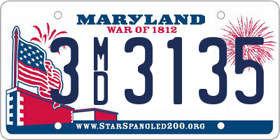 MD license plate 3MD3135