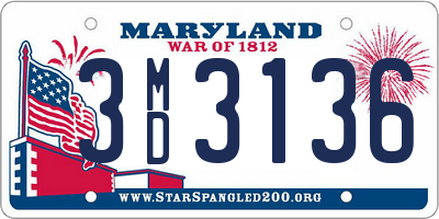 MD license plate 3MD3136