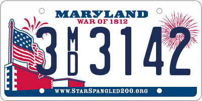 MD license plate 3MD3142