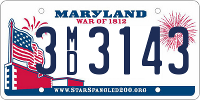 MD license plate 3MD3143