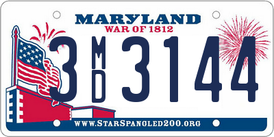 MD license plate 3MD3144