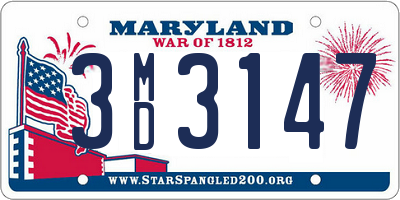 MD license plate 3MD3147