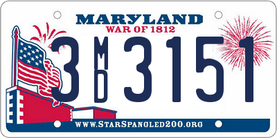 MD license plate 3MD3151