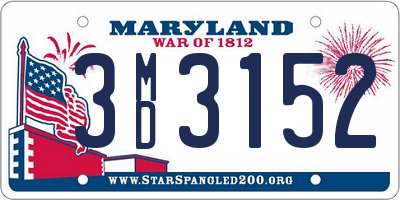 MD license plate 3MD3152