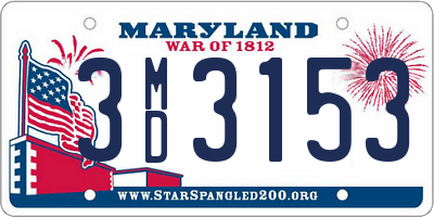 MD license plate 3MD3153