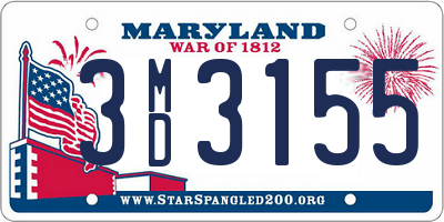 MD license plate 3MD3155