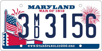 MD license plate 3MD3156