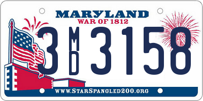 MD license plate 3MD3158