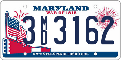 MD license plate 3MD3162