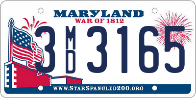 MD license plate 3MD3165