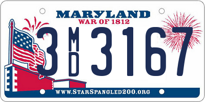 MD license plate 3MD3167