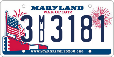 MD license plate 3MD3181