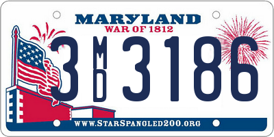 MD license plate 3MD3186