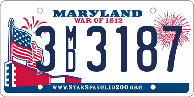 MD license plate 3MD3187