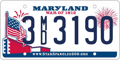 MD license plate 3MD3190