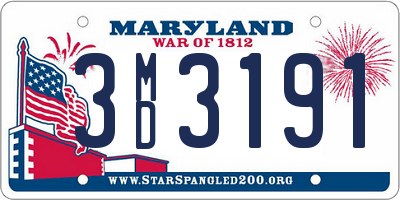 MD license plate 3MD3191