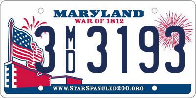 MD license plate 3MD3193