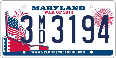 MD license plate 3MD3194