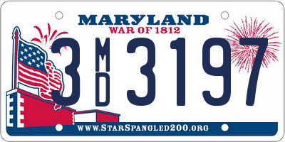 MD license plate 3MD3197