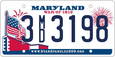 MD license plate 3MD3198