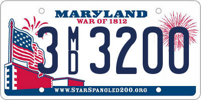 MD license plate 3MD3200