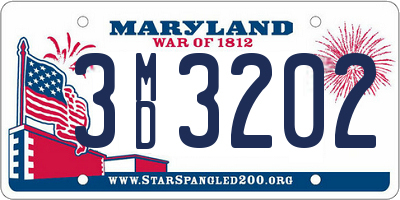 MD license plate 3MD3202