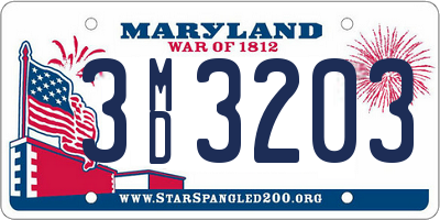 MD license plate 3MD3203