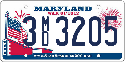 MD license plate 3MD3205