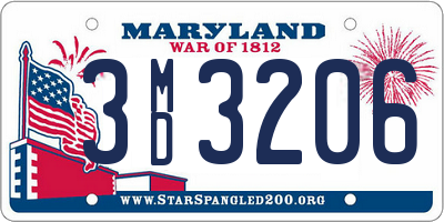 MD license plate 3MD3206