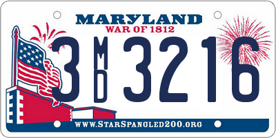 MD license plate 3MD3216