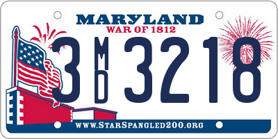 MD license plate 3MD3218