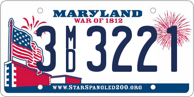 MD license plate 3MD3221