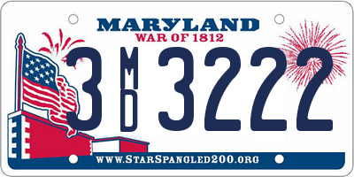 MD license plate 3MD3222