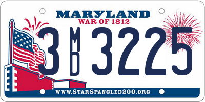 MD license plate 3MD3225