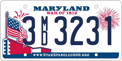 MD license plate 3MD3231