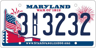 MD license plate 3MD3232