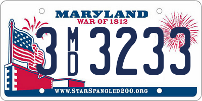 MD license plate 3MD3233