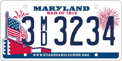 MD license plate 3MD3234