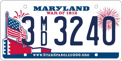 MD license plate 3MD3240