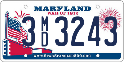 MD license plate 3MD3243