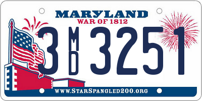 MD license plate 3MD3251