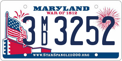 MD license plate 3MD3252